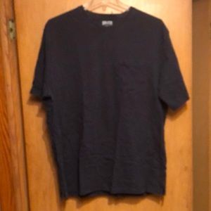 Duluth Trading Co, men short sleeve long tail t-shirt with pocket, XL, navy blue